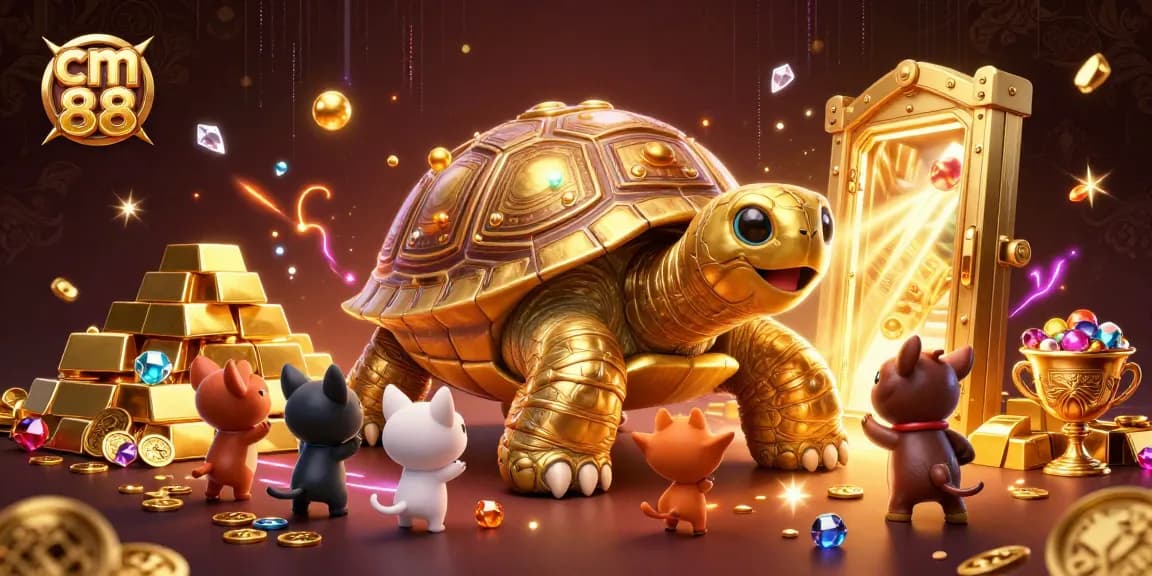 Enjoy exciting gaming at cm 88 with a colossal tortoise pinball machine and animated treasures.