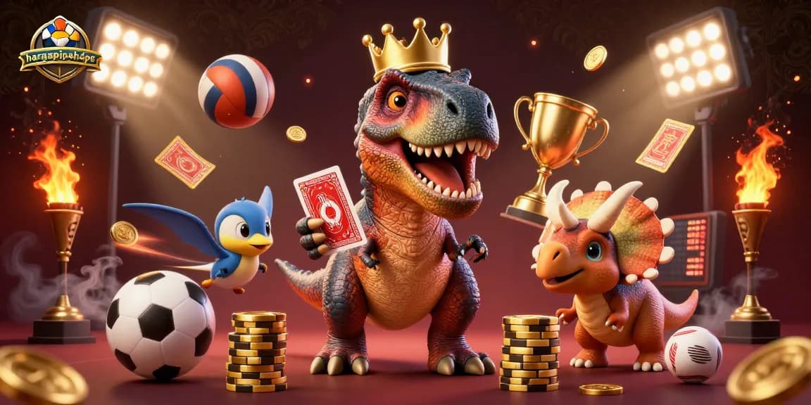 Experience thrilling actions at hargapipahdpe with cartoon characters engaged in a vibrant gambling scene.