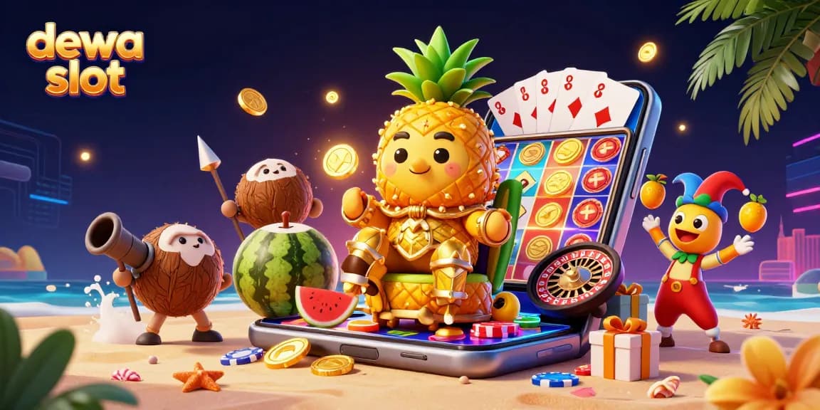 Bet on dewa slot with vibrant casino characters and thrilling game elements in a dynamic scene.