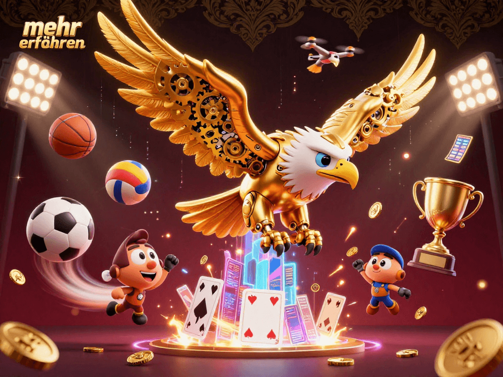 Engage with mehr erfahren by enjoying thrilling sports betting action depicted in this dynamic 3D illustration.