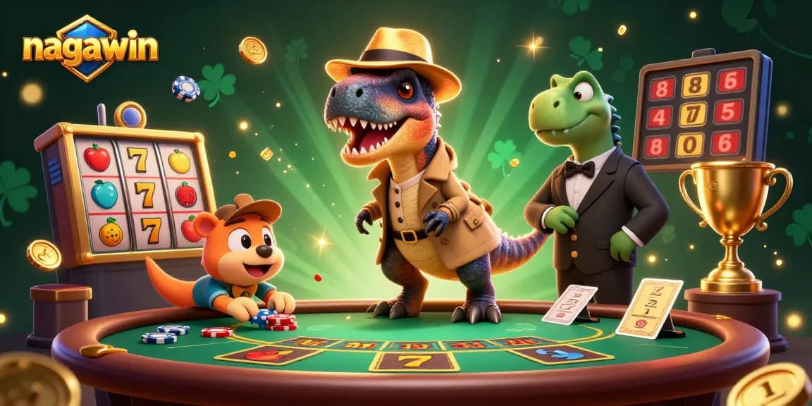 Play slots at nagawin with a cartoon velociraptor and stegosaurus, showcasing thrilling gameplay