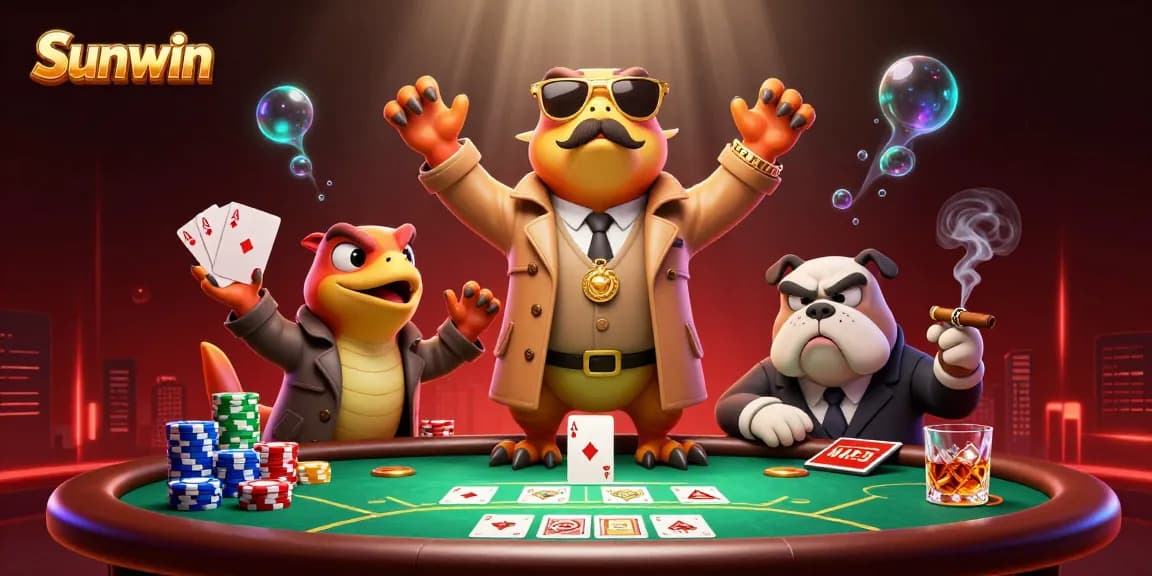 Sunwin offers a vibrant casino experience as raptors humorously try to enter with style.
