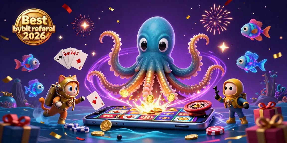 Spin for rewards with the Best bybit referral code 2026 in this vibrant 3D casino scene.