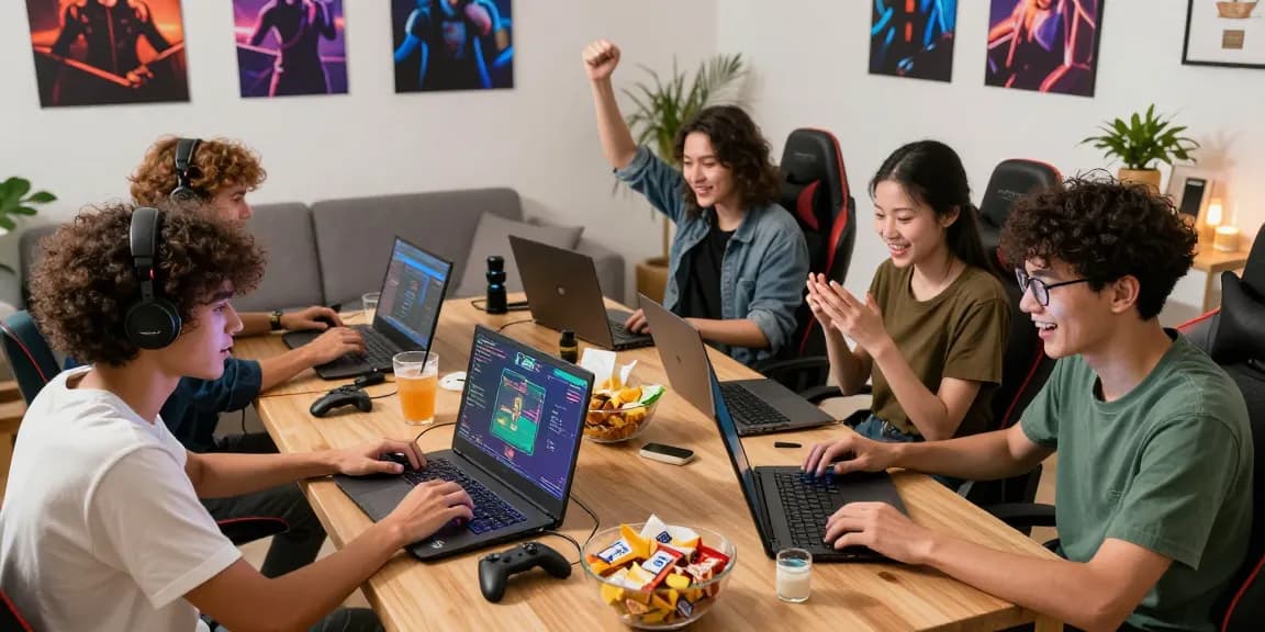 Active players enjoying game bài đổi thưởng in a vibrant gaming environment with modern decor.