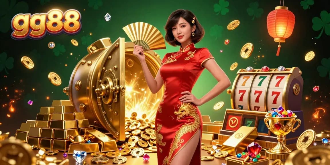 Engage in exciting gameplay at gg88 with vibrant slot reels and golden treasures.