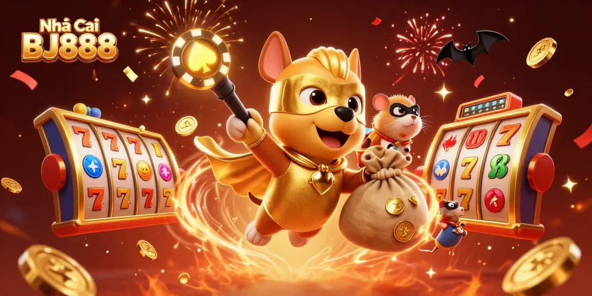 Experience thrilling wins at Nhà cái BJ888 with dynamic slot games and festive celebration elements all around.
