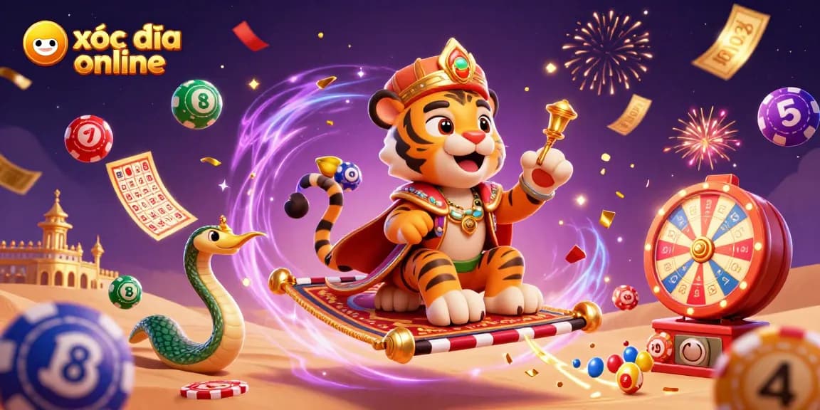 Experience excitement playing xóc đĩa online with vibrant characters and dynamic elements.