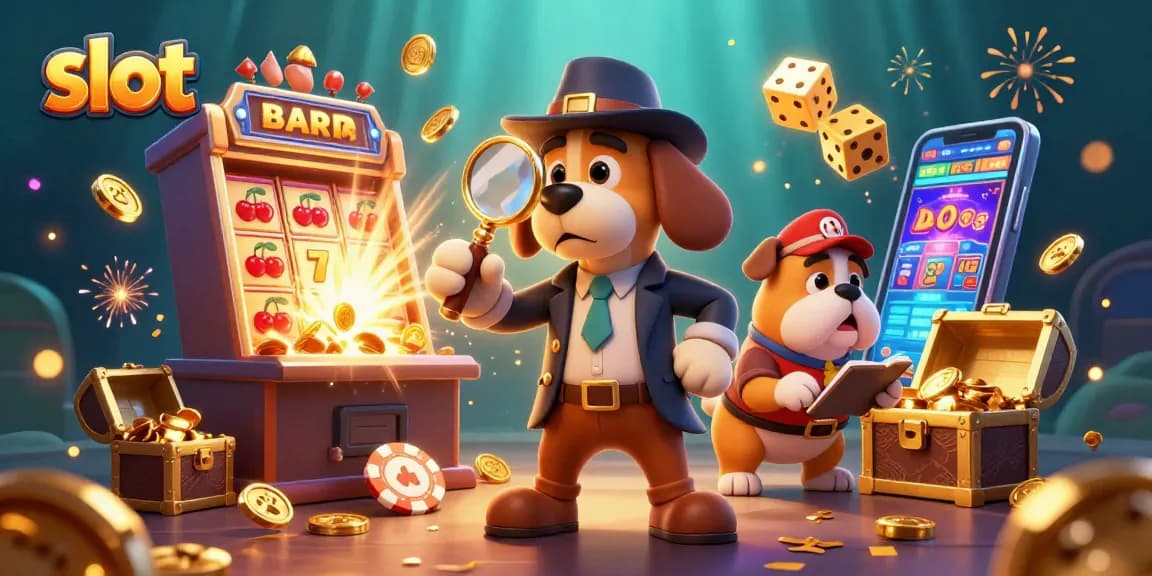 Spin the exciting slot machine while the detective uncovers clues in this vibrant casino adventure.