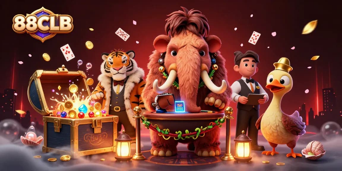 Immerse in 88CLB casino excitement with colorful characters and rich game elements.
