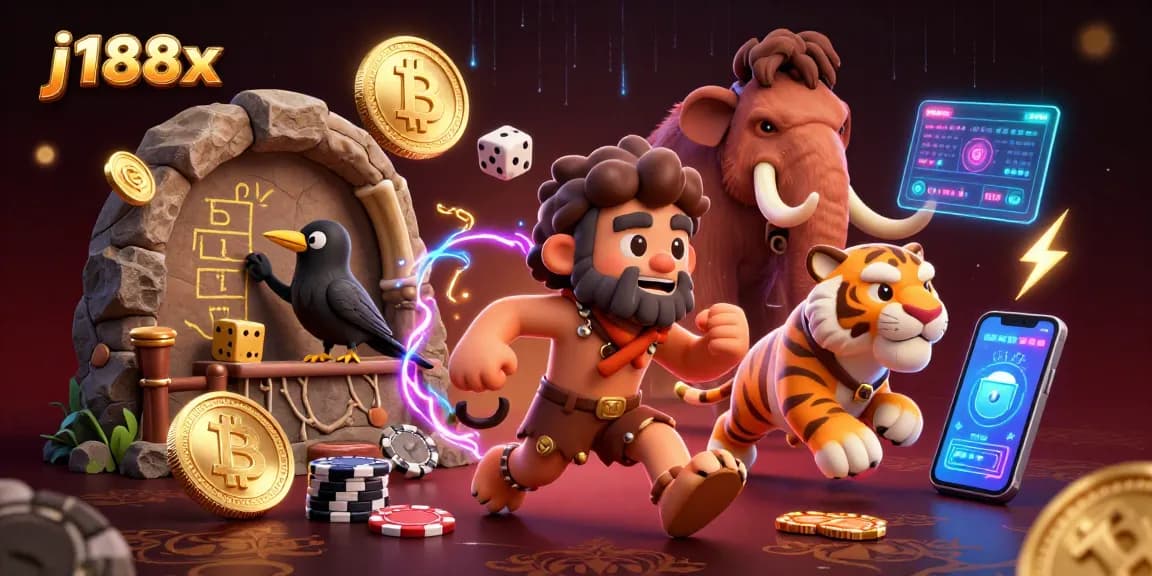 Experience thrilling gameplay at j188x with unique characters in a colorful casino setting.
