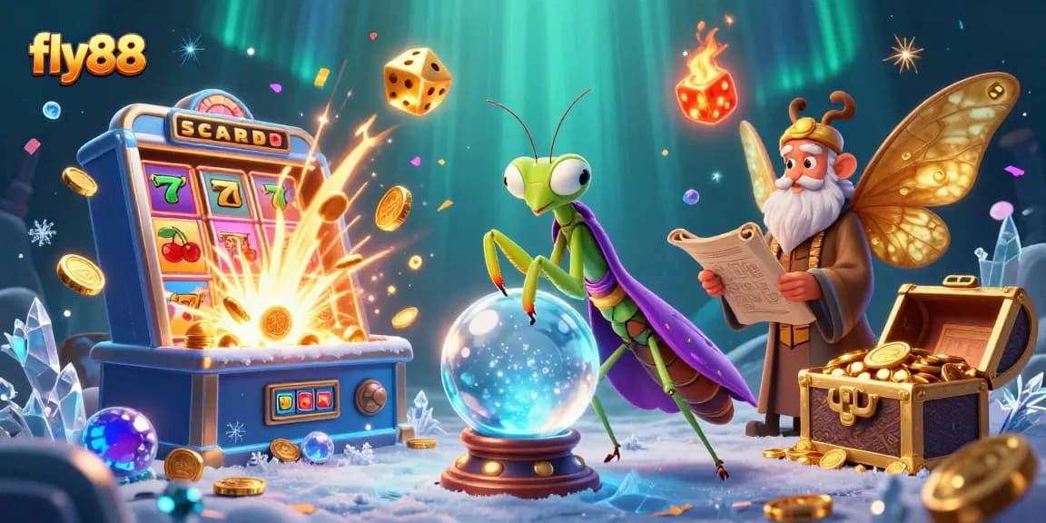 Experience thrilling wins at fly88 with exciting casino elements in an enchanting 3D illustration.