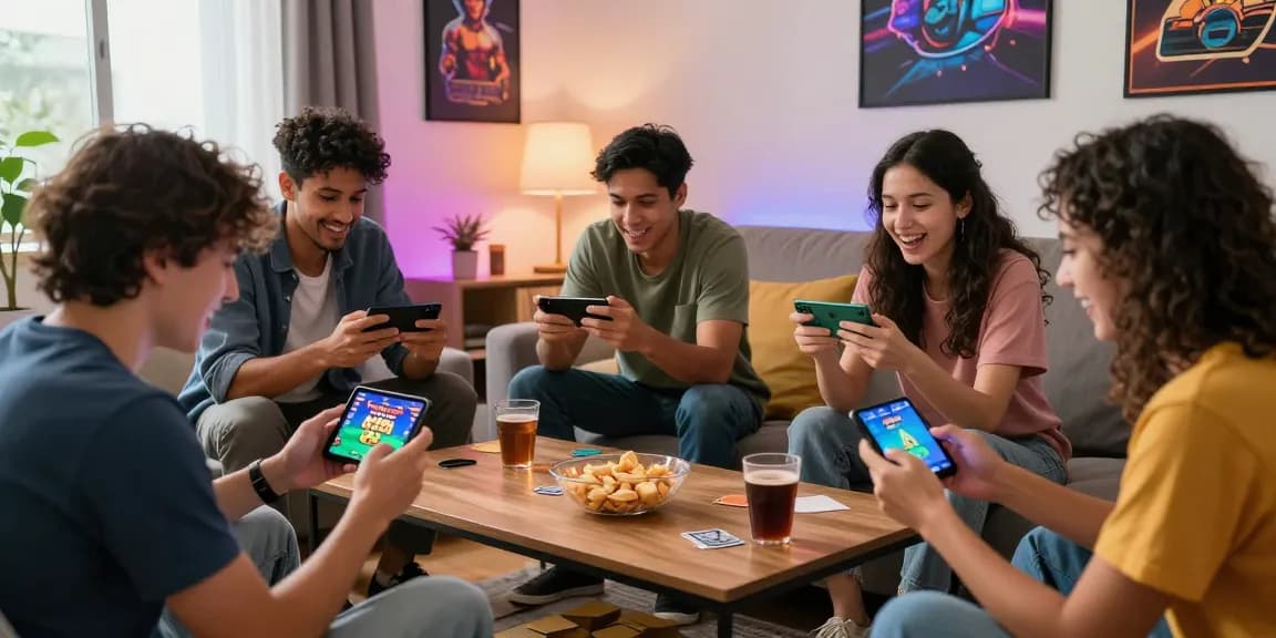 Engaging friends playing Teen Patti Gold app together, showing gameplay excitement while Click to go to site for real cash rewards