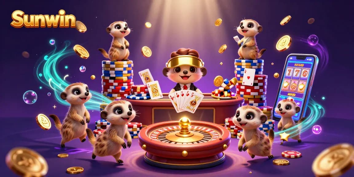 Sunwin meerkats enhancing casino excitement with vibrant gaming elements and dynamic visuals.
