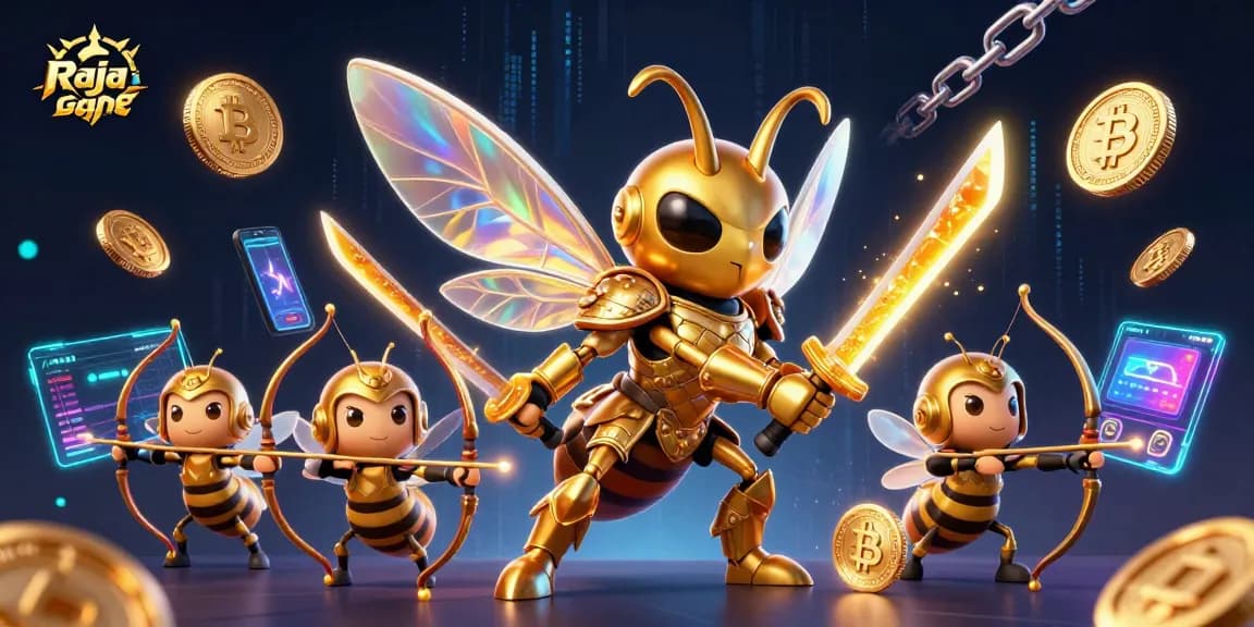Engage with Raja game in this vibrant 3D illustration featuring casino elements and dynamic characters.