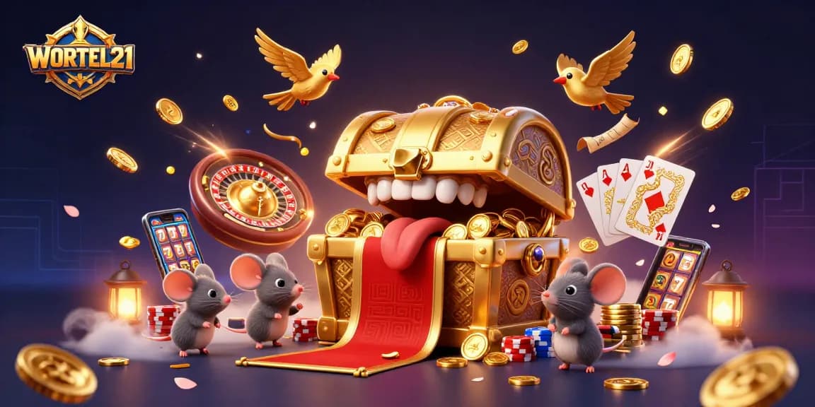 Experience the thrills of WORTEL21 with vibrant casino elements and dynamic treasures