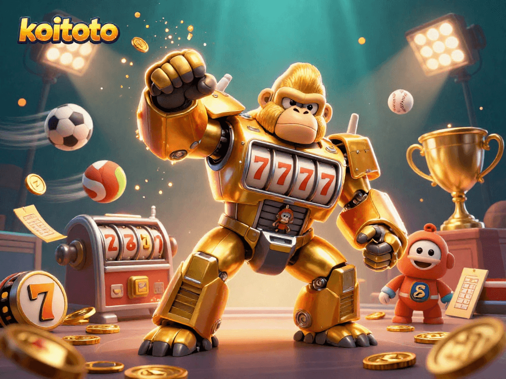 Koitoto menghadirkan mesin slot gacor yang mengantarkan jackpot dengan desain karakter gorila emas luar biasa.
