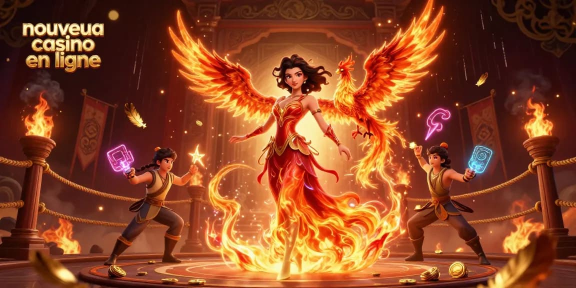 Vivez l'excitation du nouveau casino en ligne avec des personnages vibrants et des éléments de casino dynamiques.