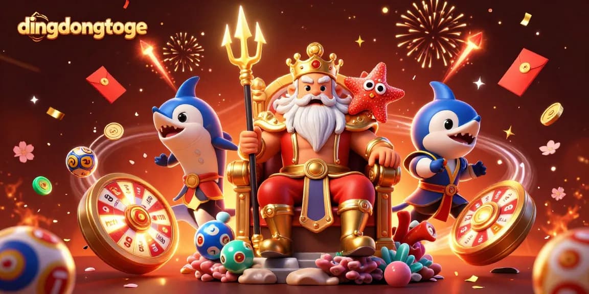 Experience the excitement of dingdongtoge with vibrant lottery elements and festive characters.