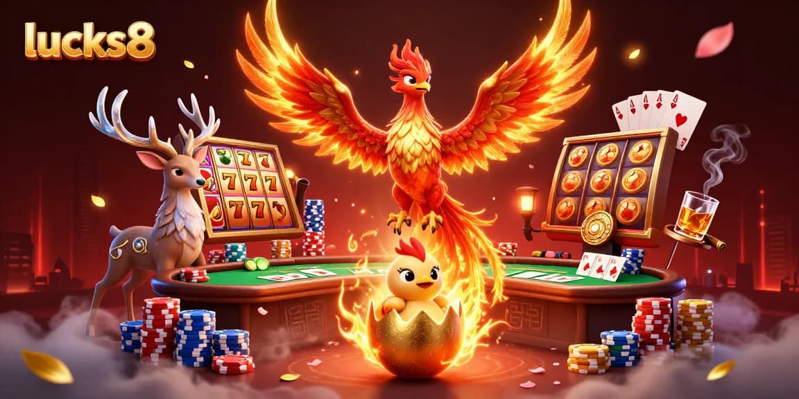 Experience the thrilling excitement at lucks8 with vibrant 3D characters and dynamic casino elements.