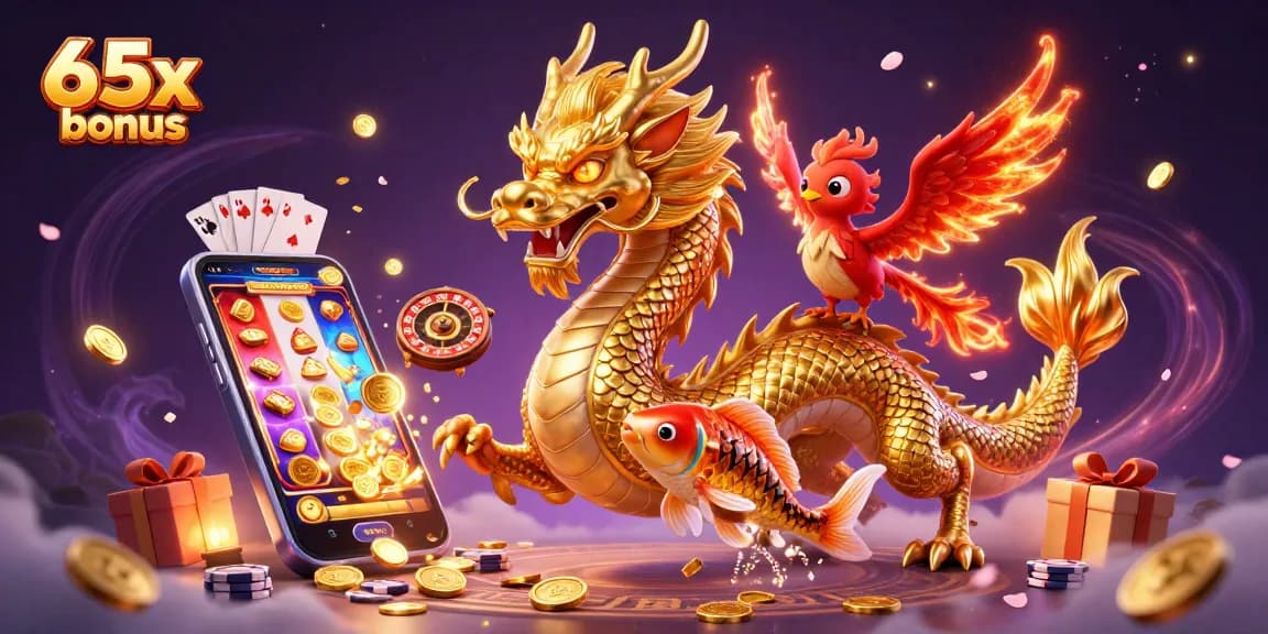 Experimente o bônus de 65x enquanto joga slots emocionantes no cassino com dracos e moedas brilhantes.