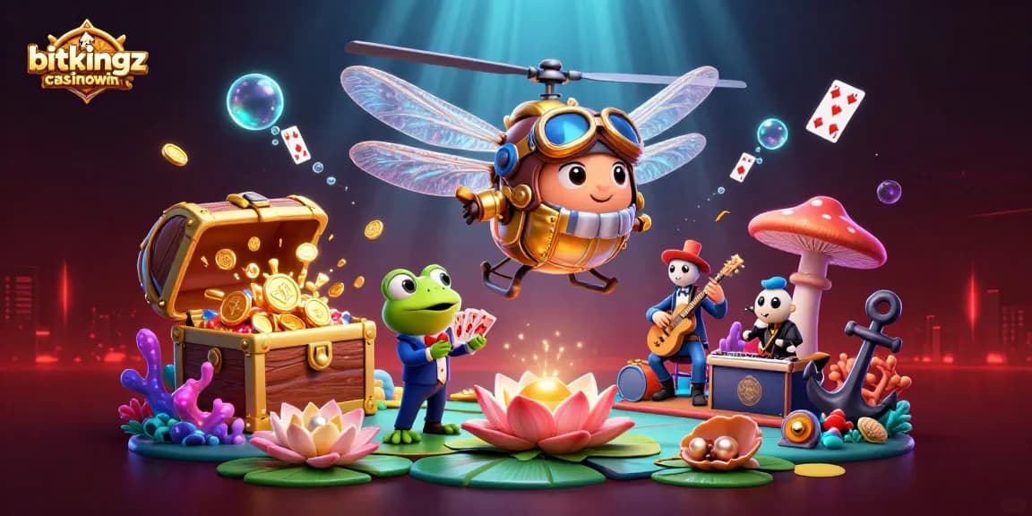 Spiele aufregende Slots bei bitkingzcasinowin und erlebe ein Unterwassercasino mit lebendigen Charakteren.