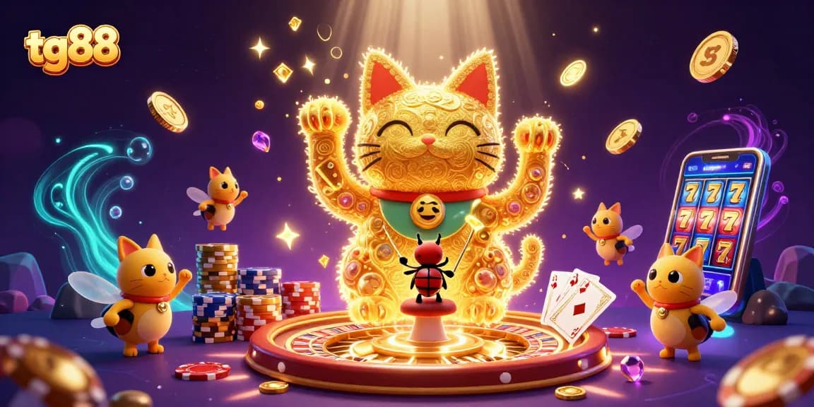 Experience thrilling tg88 gaming adventures with vibrant casino visuals and lucky symbols