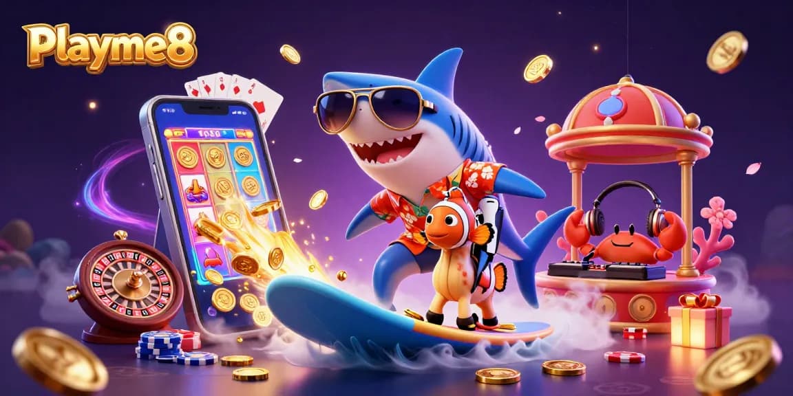 เล่นเกม Playme8 บนเวทีคาสิโนสดกับชาร์คเซอร์ฟน้ำมันทองคำ