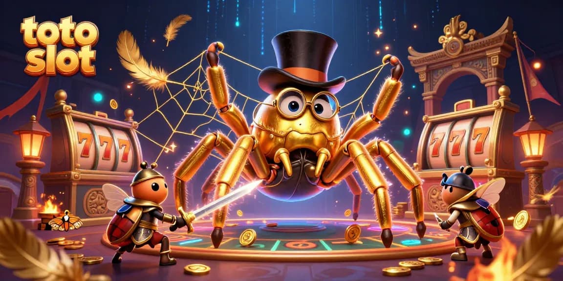 Engage in thrilling toto slot adventures with vibrant characters in an energetic casino scene.