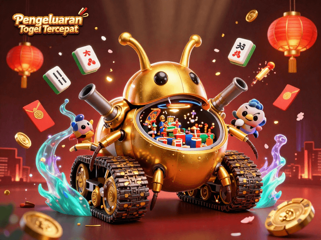 Experience Pengeluaran Togel Tercepat with an engaging casino atmosphere in a dynamic 3D illustration.