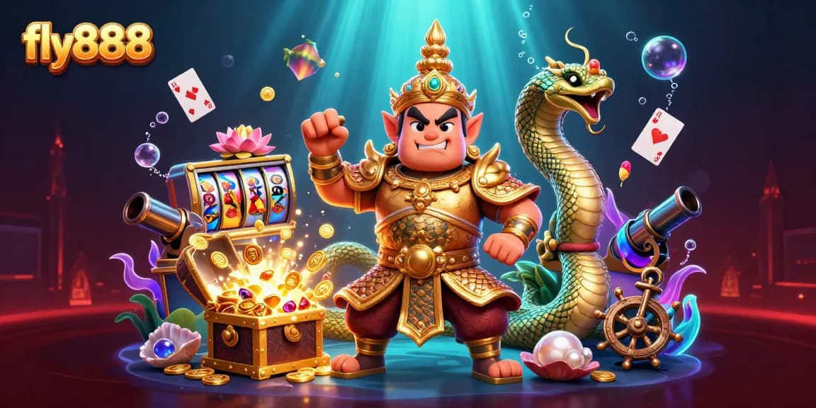 Experience the excitement of fly888 with a vibrant underwater casino scene featuring dynamic gambling elements.