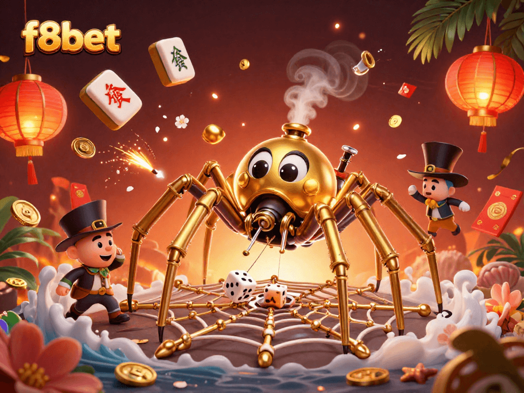 Experience thrilling wins at f8bet with our dynamic casino visual featuring captivating game elements and characters.