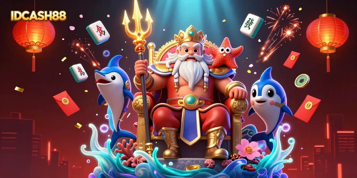 Experience the thrill of IDCASH88 with vibrant 3D characters and dynamic casino elements.
