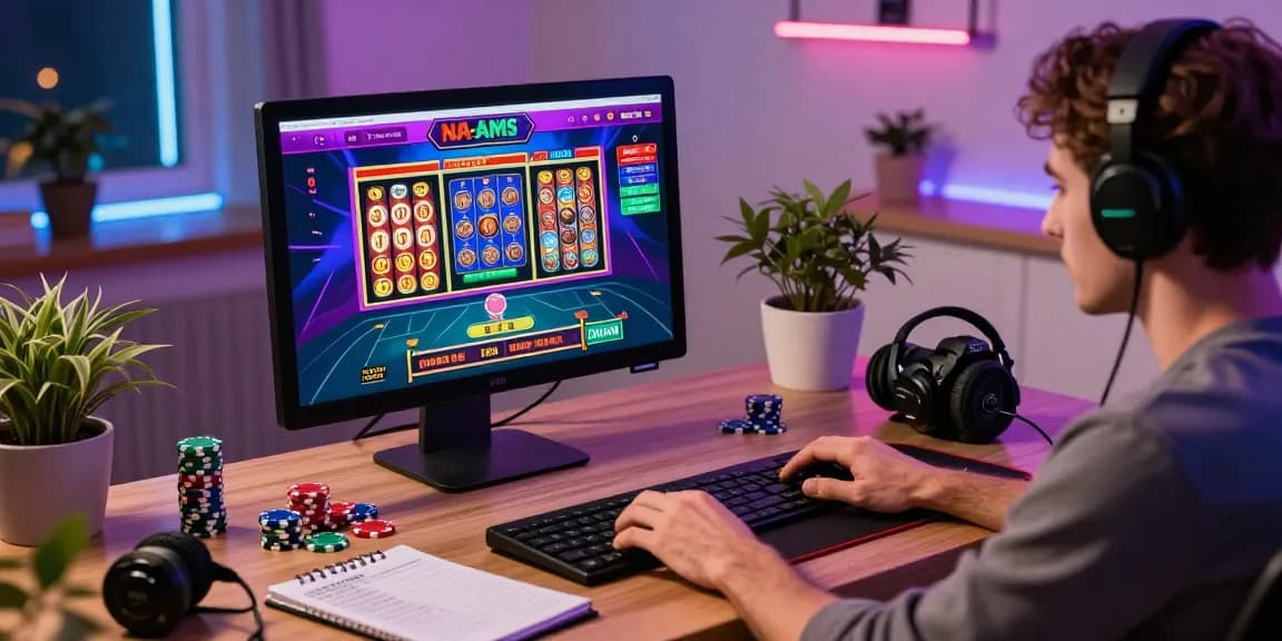 Player enjoying an exhilarating experience at an online casino non AAMS site with vibrant graphics and casino chips.
