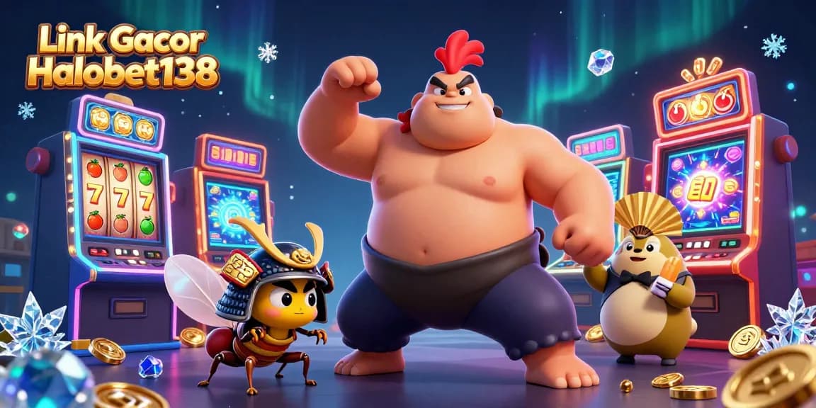 Engage in thrilling gameplay with Link Gacor Halobet138 through an exciting 3D casino illustration.