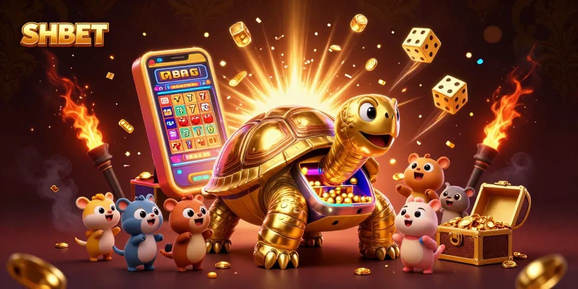 Experience SHBET excitement with a jackpot of rewards from this vibrant casino illustration.