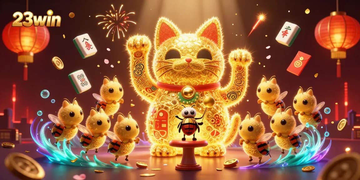 Experience the excitement of 23win with vibrant casino symbols attracting players.