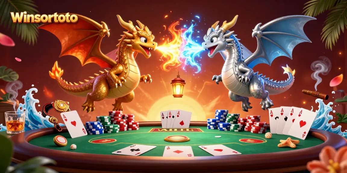 Engage with winsortoto's vibrant dragon-themed poker game scene featuring dramatic action.