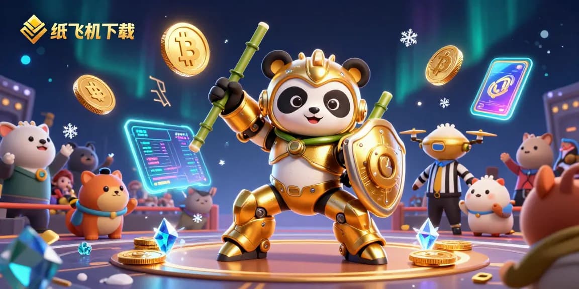 Experience thrilling gameplay with 纸飞机下载 as the golden panda pilot battles in a vibrant casino arena.