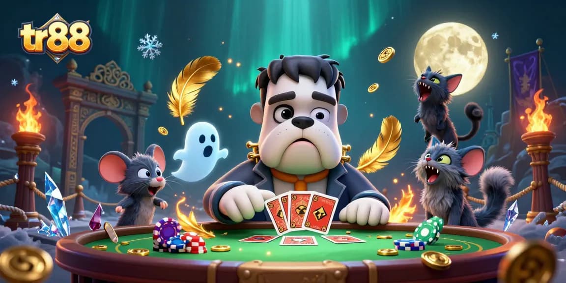 Win big with tr88 while enjoying a thrilling card game scene featuring vibrant casino elements.
