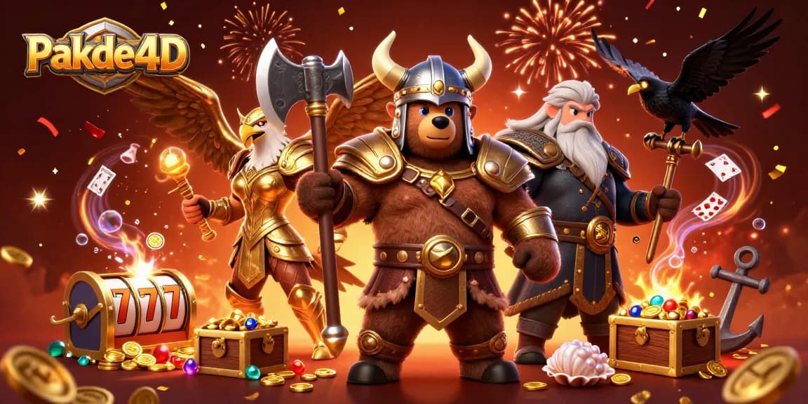 Engage in thrilling gameplay with Pakde4D's vibrant casino scene, featuring dynamic characters and exciting slot elements.