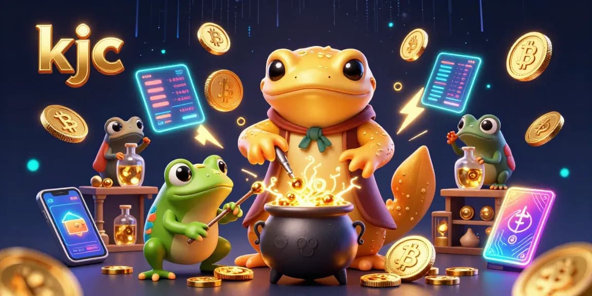 KJC offers thrilling gambling with alchemist characters transforming coins in a vibrant casino scene.