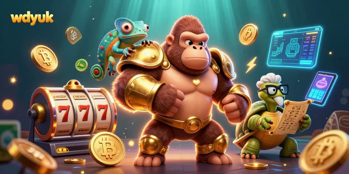Experience thrilling casino excitement with wdyuk's gorilla king and vibrant gaming elements.