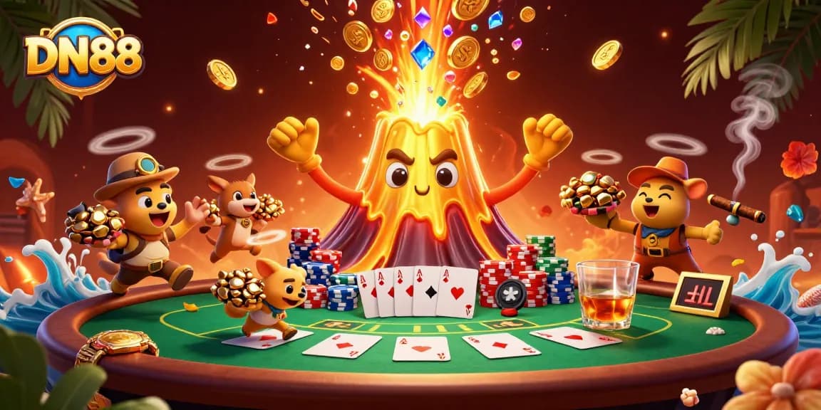 Play exciting games at DN88 while exploring treasures from a volcanic eruption.