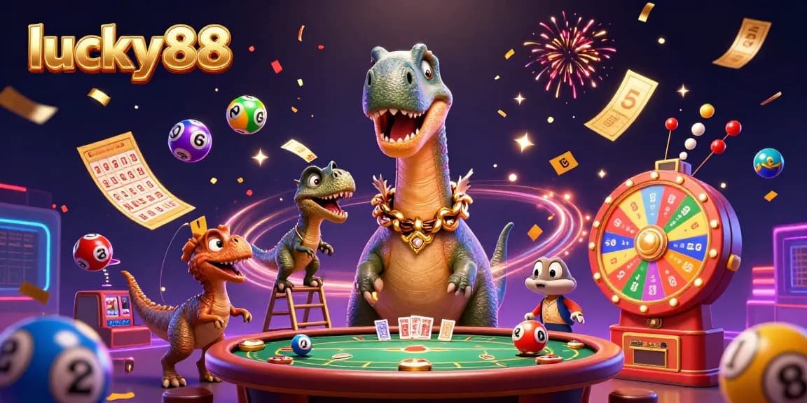 Experience exciting gameplay with lucky88 in this dynamic casino scene featuring vibrant characters and colorful elements.