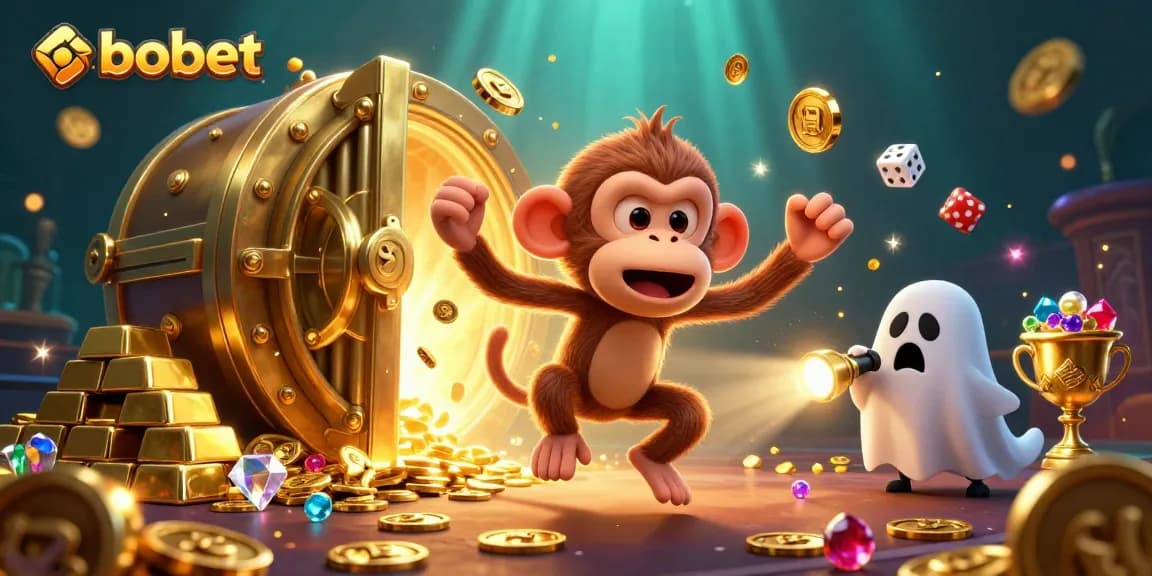 Bet on sbobet while a ghost-hunter puppy tracks a mischievous monkey in a haunted casino.