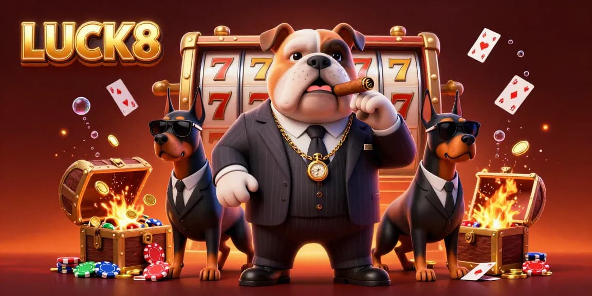 Win big with LUCK8 in this vibrant casino scene bursting with excitement and grandeur.