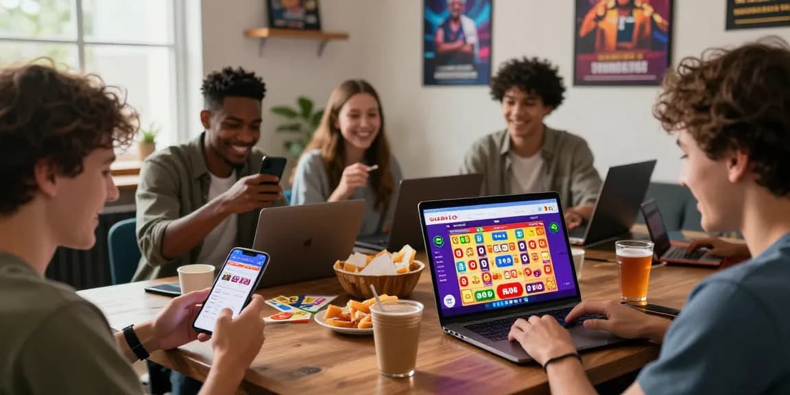 Exciting online gaming scene with players enjoying ULARTOTO lottery games and discussing strategies.
