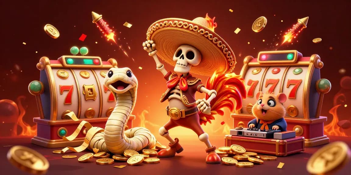 Experience the thrill of jackpot wins at F168 with colorful characters, golden coins, and festive casino elements.