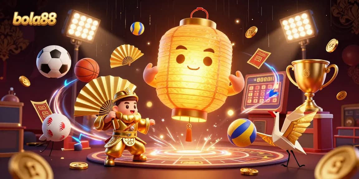 Experience exciting gameplay at bola88 with golden lantern spirit and dynamic sports elements.