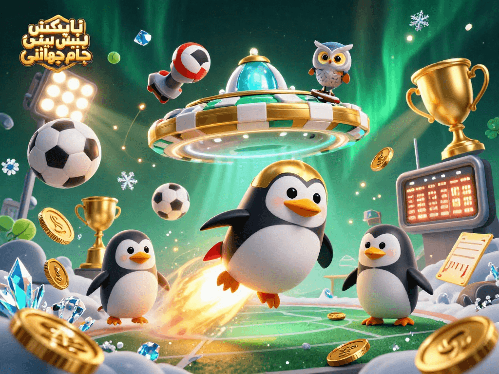 Engage in the excitement of اپلیکیشن پیش بینی جام جهانی with a dynamic 3D illustration of sports elements and golden coins.